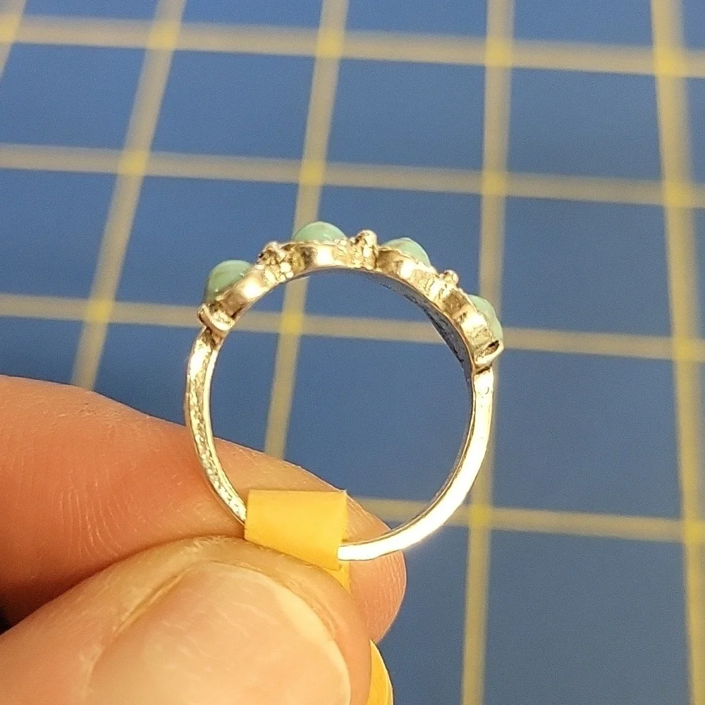 Turquoise Stone Silver Tone Ring